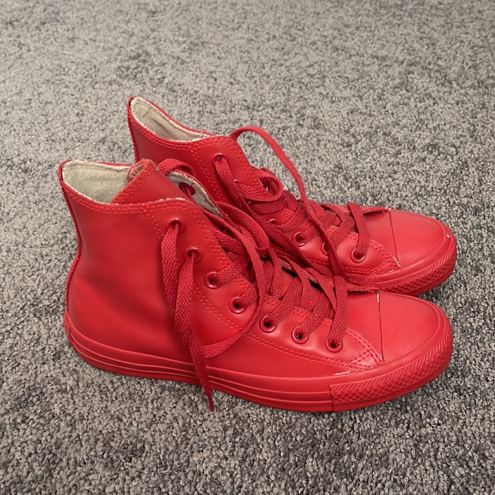 All red leather high top converse VERY RARE - Picture 5 of 5